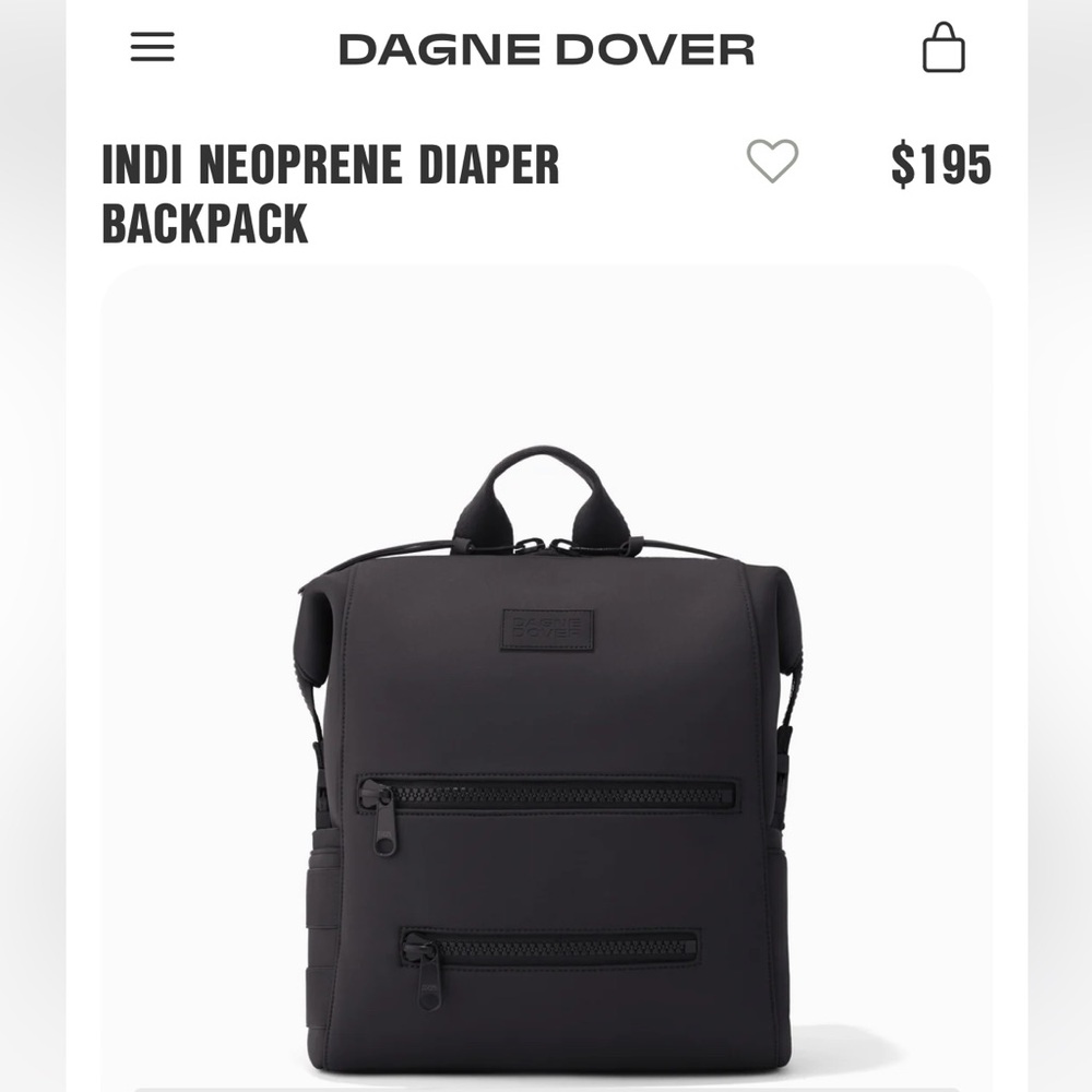Dagne Dover Indi Neoprene Diaper Backpack Medium (Onyx)